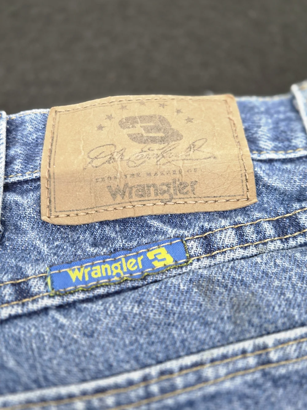 Dale Earnhardt Sr. Wrangler Light Washed Relaxed Jeans Distressed Vintage
